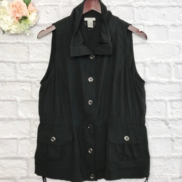Cache Other - Cache button up vest Black Lightweight Polyester